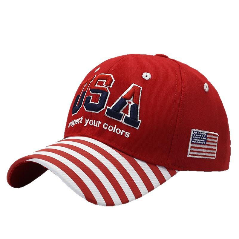 Hat Embroidered American Flag Brim Printed Baseball Cap Classic American USA Embroidered Cap