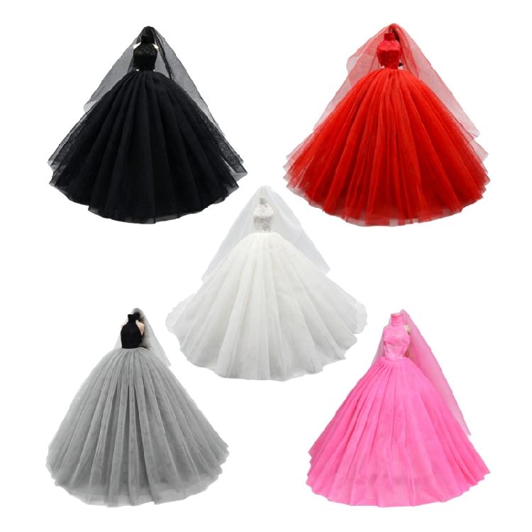 Robe de Mariée pour Poupée Jouet 1/6, Robe de Bal Formelle pour Poupée Robe du Soir avec Voile pour Collection Poupée à Articulations Sphériques Présentation et Stylisme