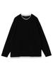 Ships Colors Faux Layered Jacquard Long Sleeve T-Shirt, Black, Large, 212060009
