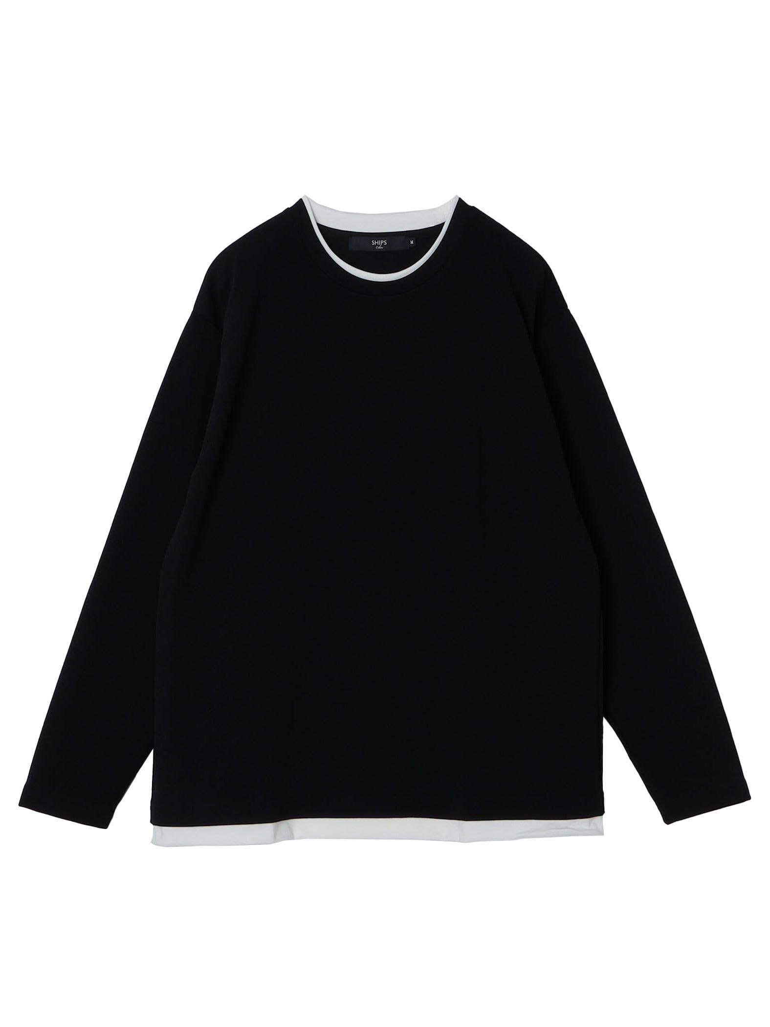 

Ships Colors Faux Layered Jacquard Long Sleeve T-Shirt, Black, Large, 212060009