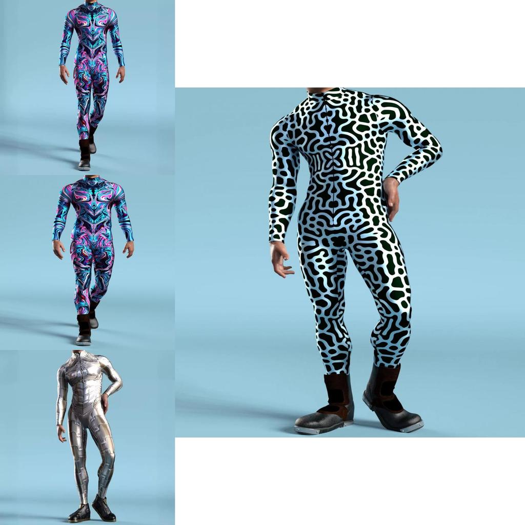 Halloween Adult Cosplay Jumpsuit With 3d Digital Print For Costume Party Fun