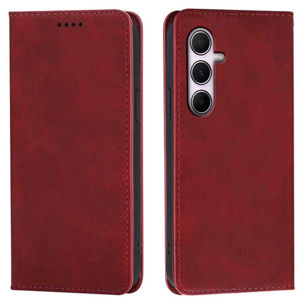 Für Samsung Galaxy A15 4G/5G Hülle Brieftasche Kalbsleder Textur Leder Handyhülle mit verdecktem Magnetverschluss