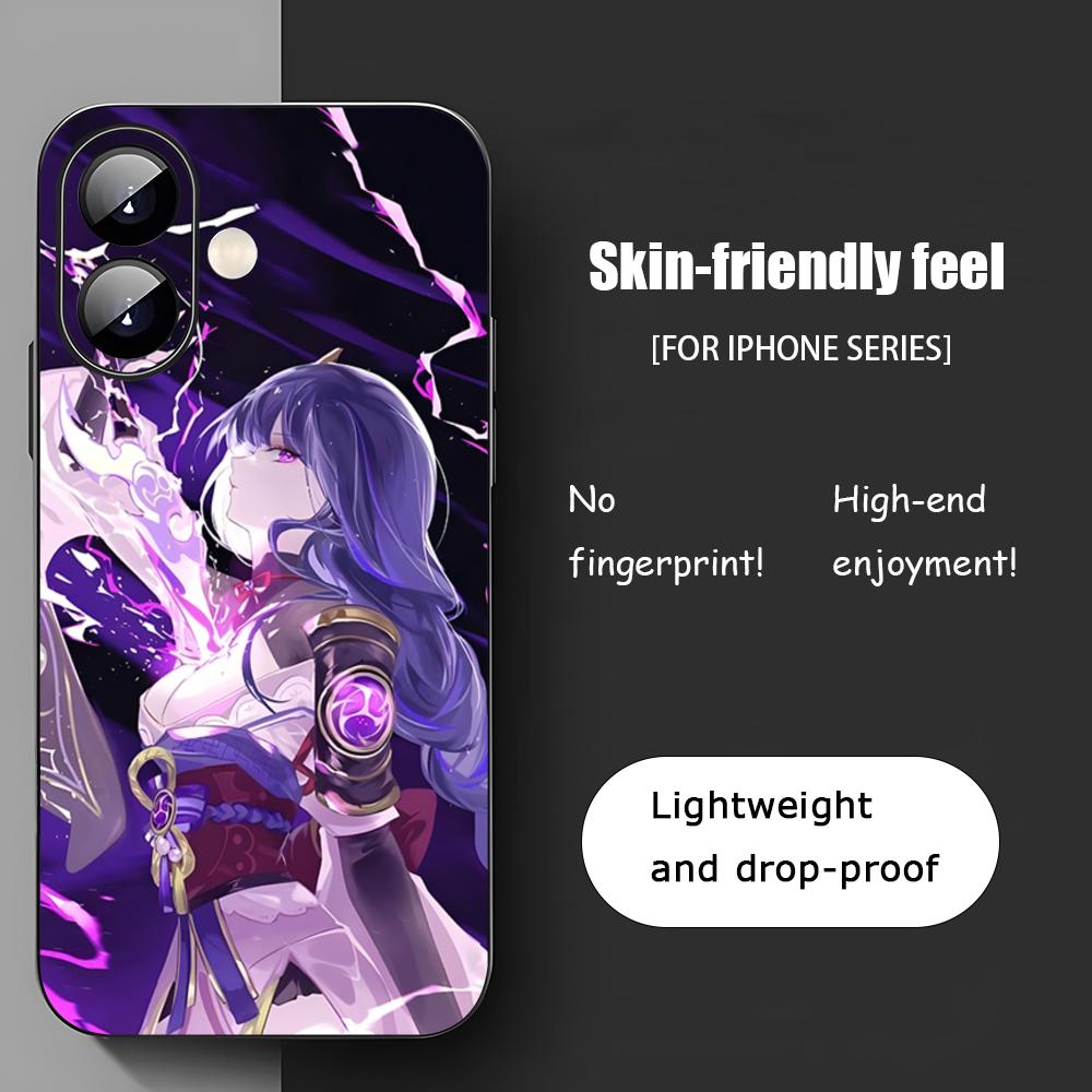 

Cool Raiden Shogun hot Game Phone Case For iPhone 17 16 15 14 13 12 11 X XR XS 8 Plus Mini Pro Max Soft black Shockproof Cover iPhone 13 mini