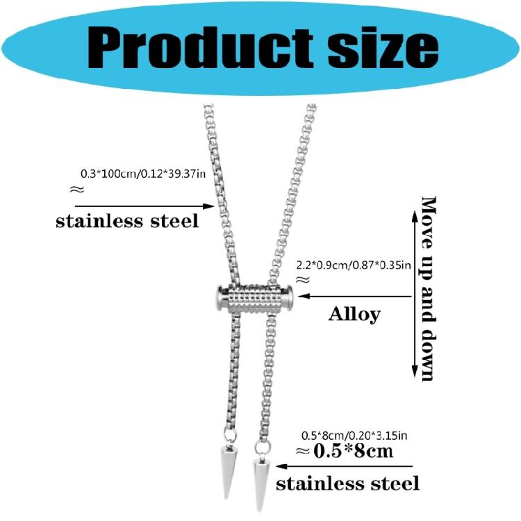 Fashion Forward Slidling Tapered Pendant Neck Chain Fashion Necklace For Creative Daily And Effortless Wear