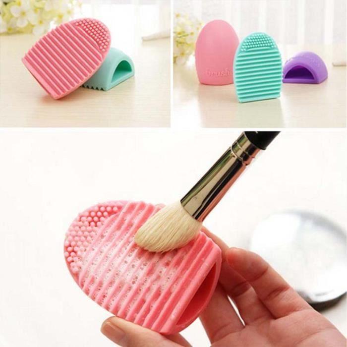 Gant de nettoyage - Esthétique - Brosse de maquillage - Silicone - Rose - Compact