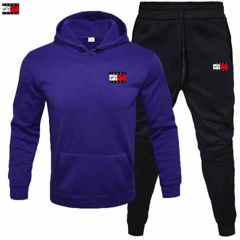 Men's Fleece Hooded Pullover & Sweatshirt Set - Autumn/Winter Casual Sportswear