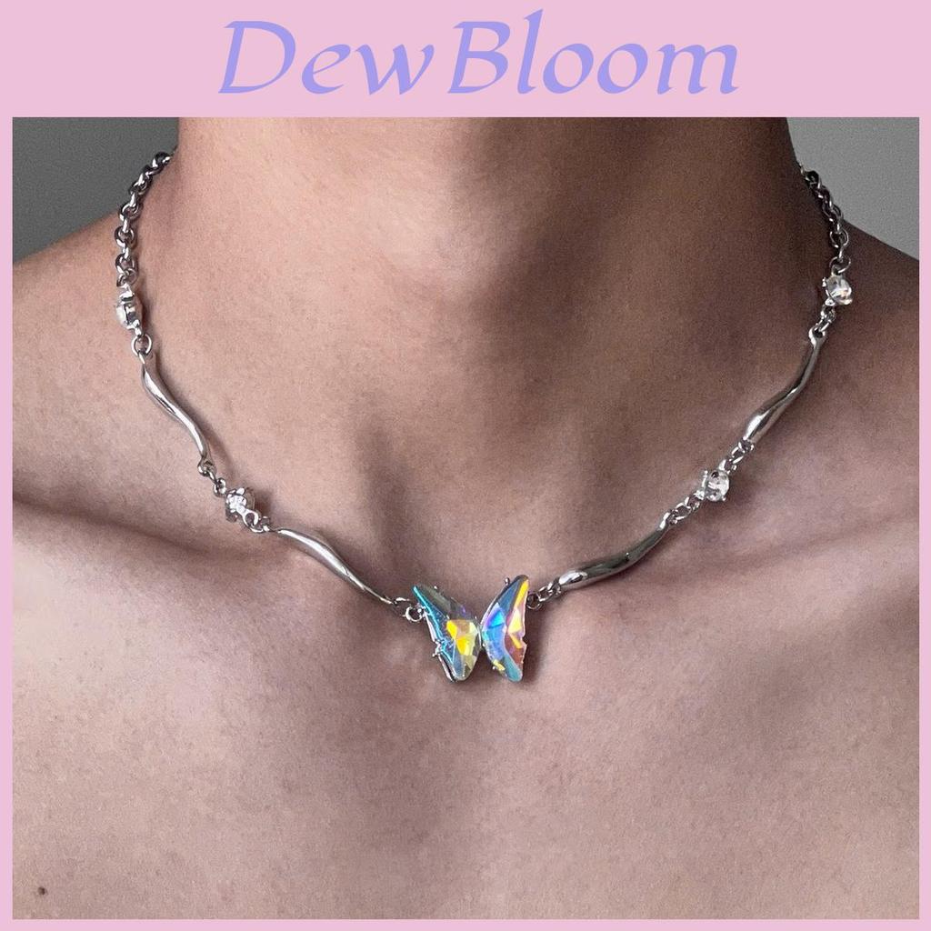 Butterfly Pendant Necklace For Women Men Titanium Alloy Choker Summer