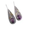 Natural Amethyst Gemstone 925 Sterling Silver Jewelry Handcrafted Earrings 2.00" EE-72-7