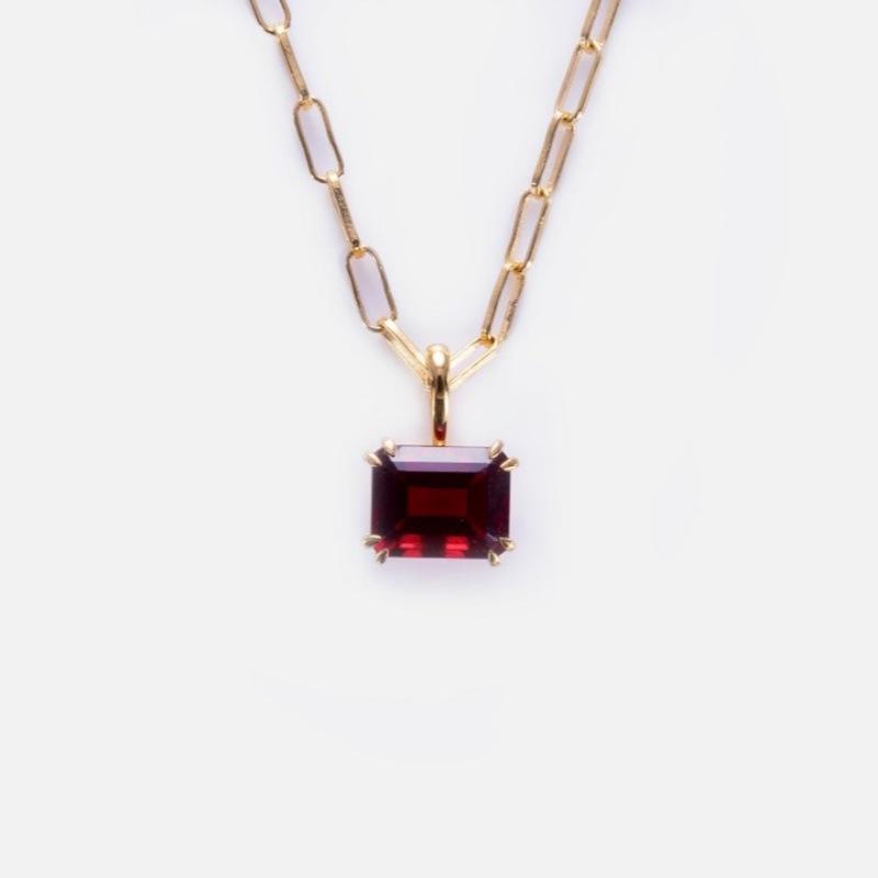 

Stainless Steel Twelve Birthstone Necklace 12 Birthstone Square Pendant Necklace Moon Stone
