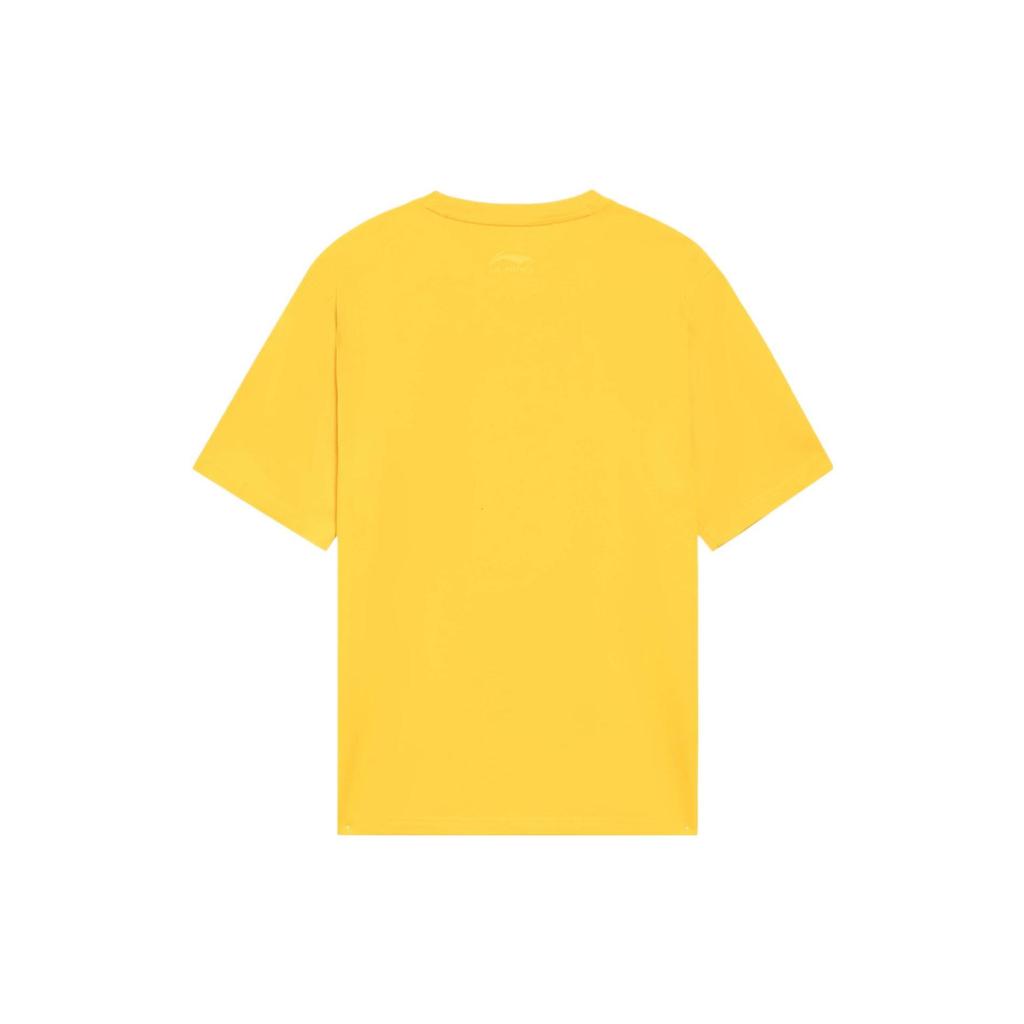Li Ning Basketball Culture Series Graffiti Logo Printed Round Neck Short Sleeve T-Shirt Unisex Tops Oil-Yellow AHSS597-3