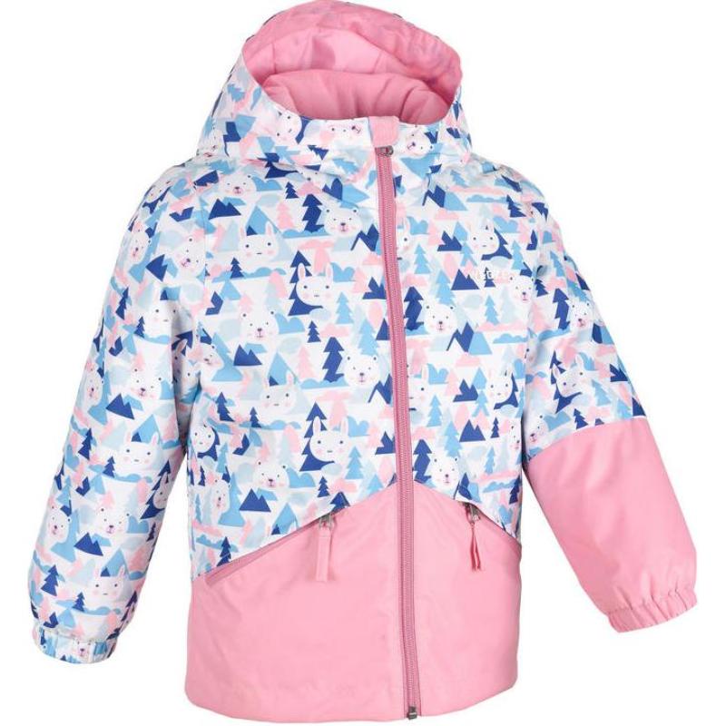 

DECATHLON D-SKI 100 Cartoon Anime Hooded Zipper Long Sleeve Padded Suit for Middle Aged Children 95 розовый