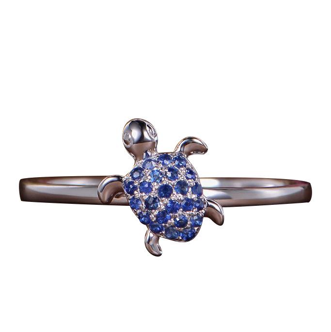 

Creative Sapphire Full Diamond Turtle Ring Banquet Party Accessories no. 10 платиновий