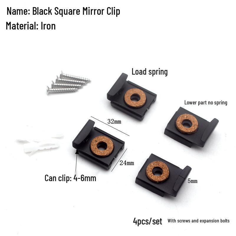Square Mirror Holder Clip for Bathroom – Fixing Accessory Hardware