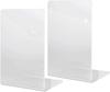 2Pcs Acrylic Bookends Desktop Storage Bookshelf Book Holder Transparent Book Organizer for Library Home School Office Supplies