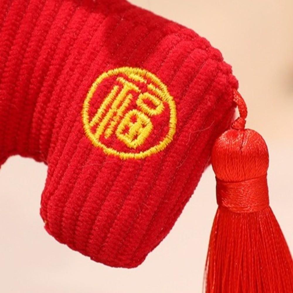 PP Cotton Plush Horse Keychain Handmade Plush Horse Doll Pendant Birthday Gift