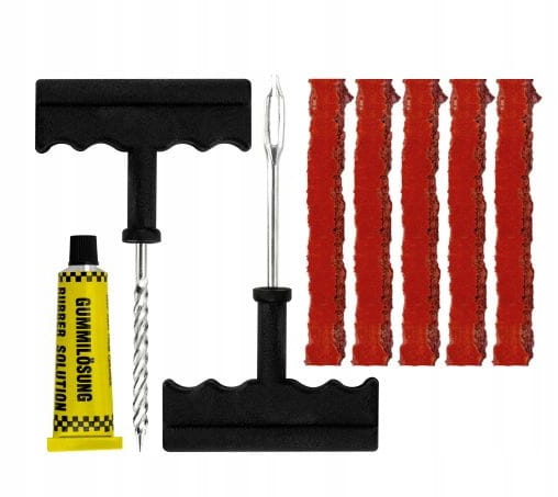 Tire Puncture Repair Kit, Rope, Reamer, Glue, Awl