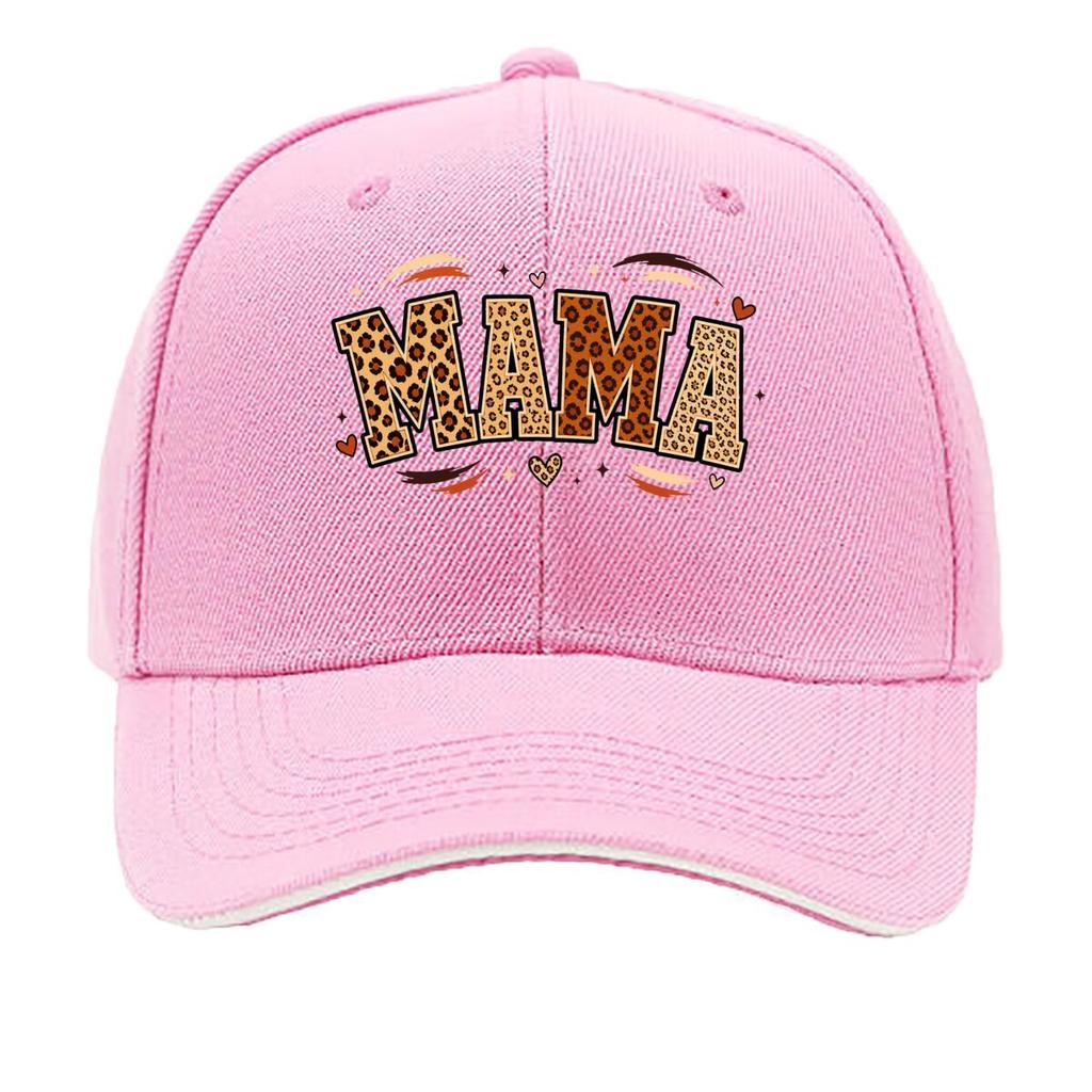 Wild Mama Leopard Block Typography Sandwich Baseball Cap Sun Cap Outdoor Workouts Hat