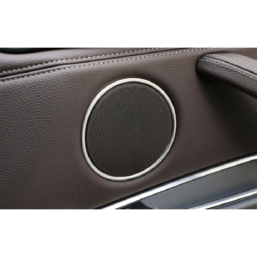 For BMW X5 X6 F15 F16 2014-2018 Silver Inner Door Speaker Ring Cover Trim 4PCS