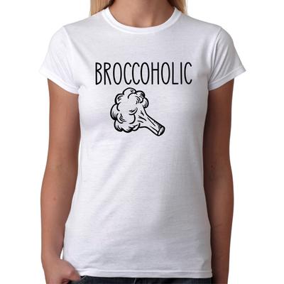 BROCCHOLIC Brokkoli Vegan Veggie Essen Lustige Sprüche Witziges Damen Mädchen T-Shirt