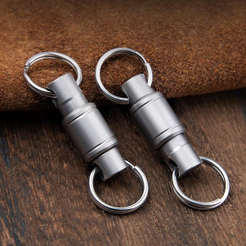 Titaniums Keychain Double Side Carabiner Clip 360 Rotations Detachable Keychain For Organized Key Arrangement