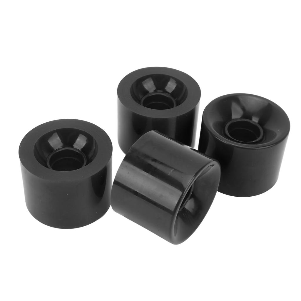 4PCS PU Skateboard Wheel Replacement Low Noise Multifunctional Land Surfboard Roller Casters Black