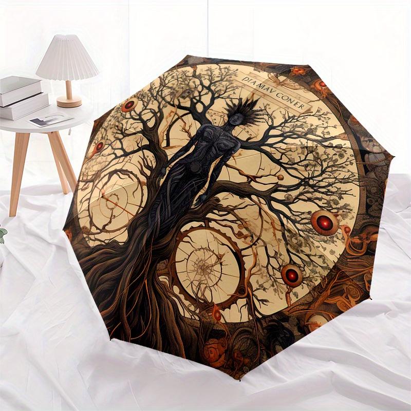 DIAMAV CONER: L'Arbre de Vie, Parapluie Impression d'Art Édition Limitée, Parapluie Mignon avec Design Mignon, Parapluie Compact Pliable 3 Plis Portable pour Hommes et Femmes,