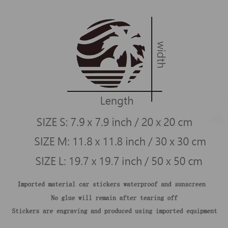 Sunset Coconut Palm Seascape Creative&funny Stickers for Cartoon Fans&lover,high Quality for Car Trucks Motorcycles &laptops