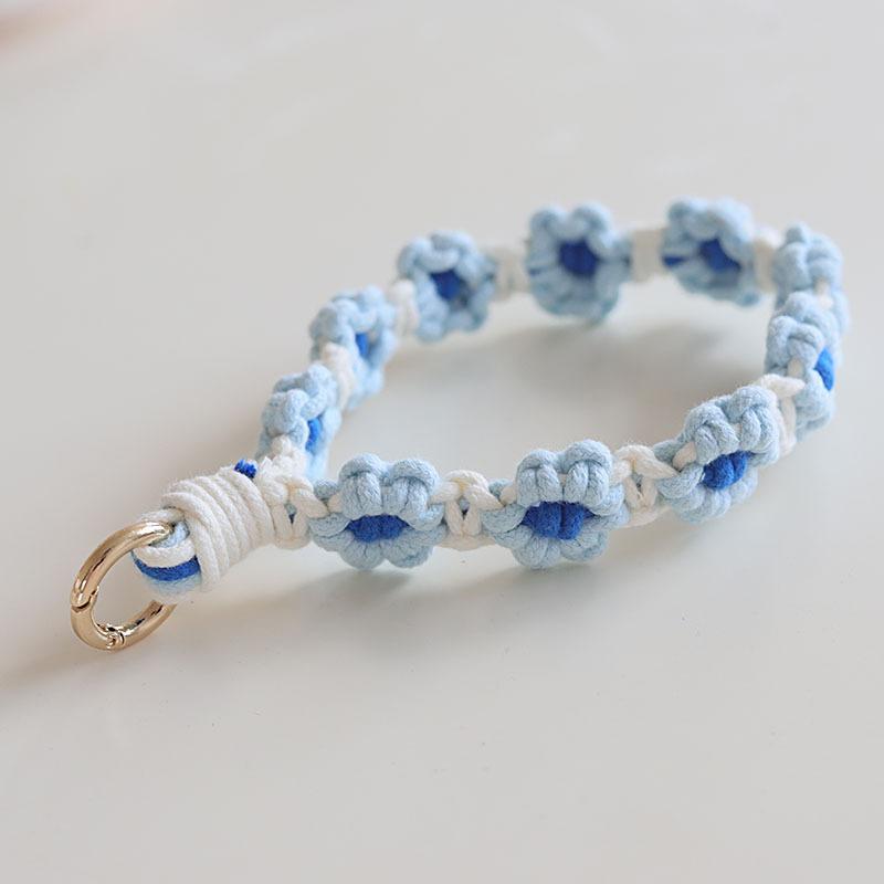 Ins Europäischen-stil handy anhänger geflochtene handy kette kleine gänseblümchen blume geflochtene seil tasche anhänger kreative geschenk