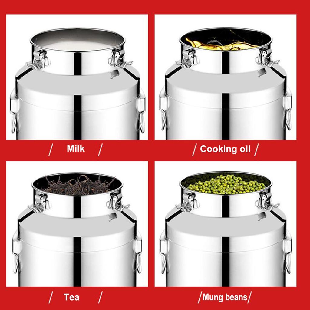 5L/9L/14L Kitchen Sealed Barrel With Faucet Stainless Steel Grease Container With Lid Airtight Milk Bucket Wine Sealed Tank