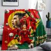 1PC Custom Name CR7 Patterned Flannel Blanket Suitable For All Seasons for Home Decor Warmth and Comfort Gifts Holiday Present -HE118