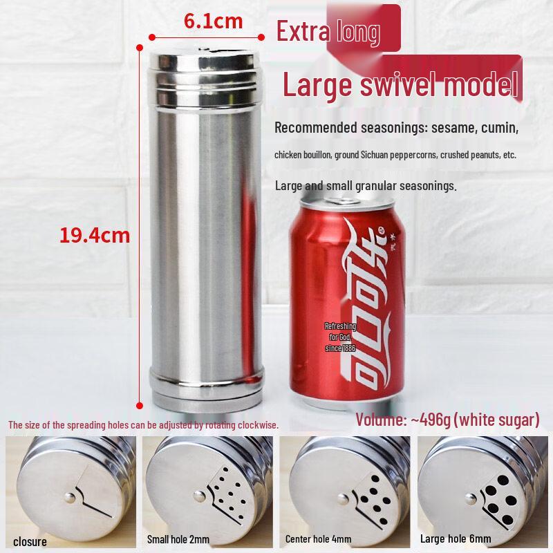ZISIZ Stainless Steel BBQ Seasoning Shaker