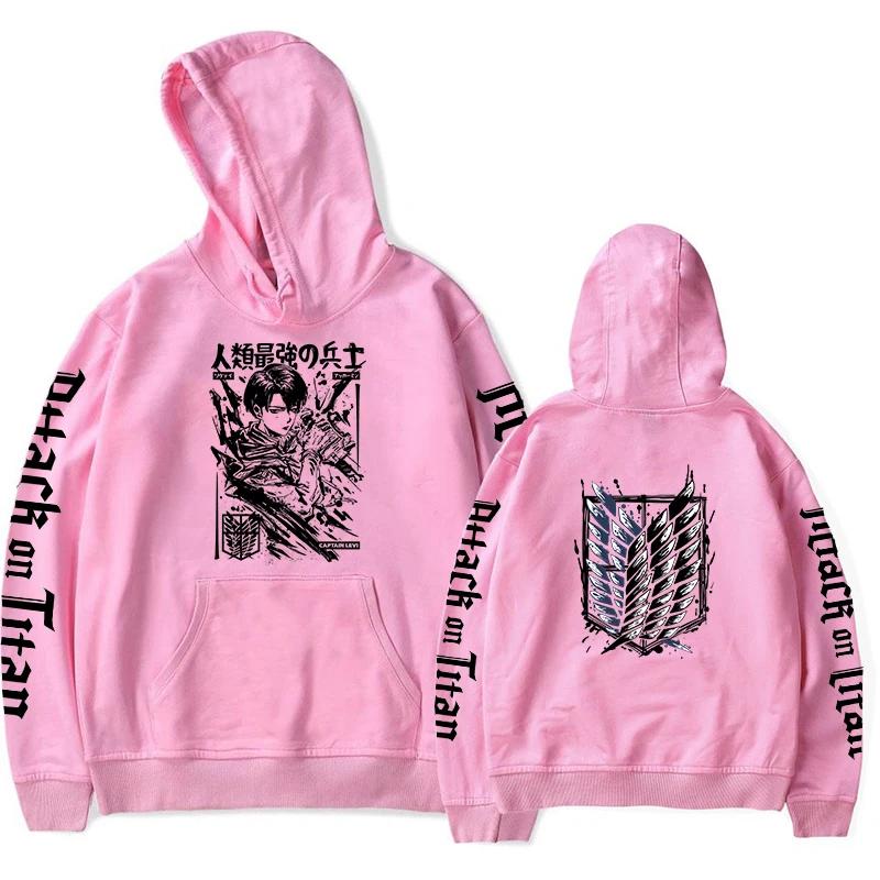 Newest Anime Hoodies Autumn Fleece Attack On Titan Couple Clothing Harajuku Pullovers Sweatshirts Levi Ackerman Tops Coat