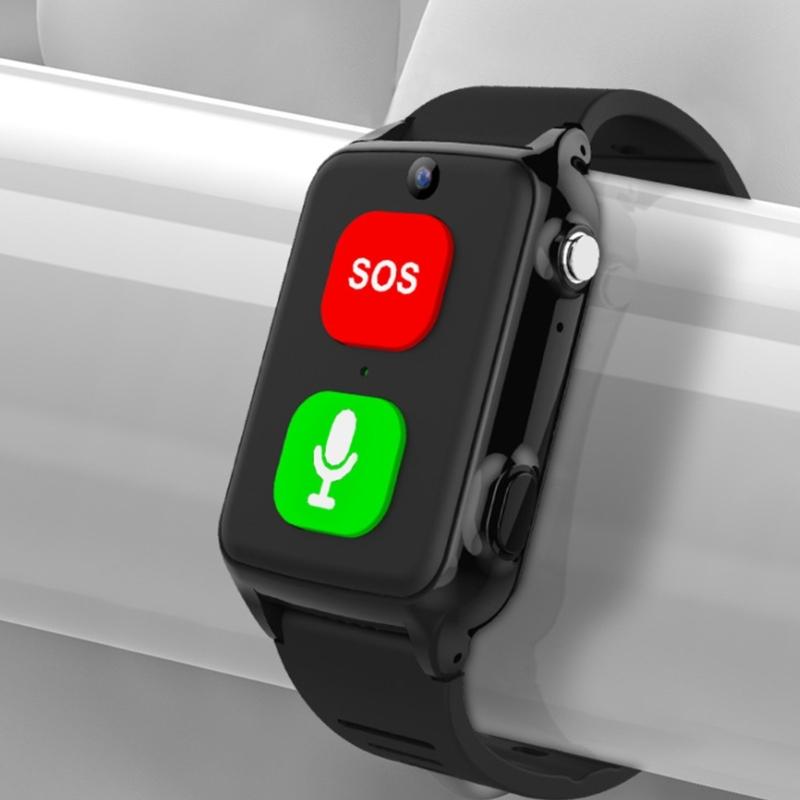 4G Smartwatch Big Button Large Volume Blood Pressure Heart Rate Temperature Monitor Accurate Position Elderly Bracelet