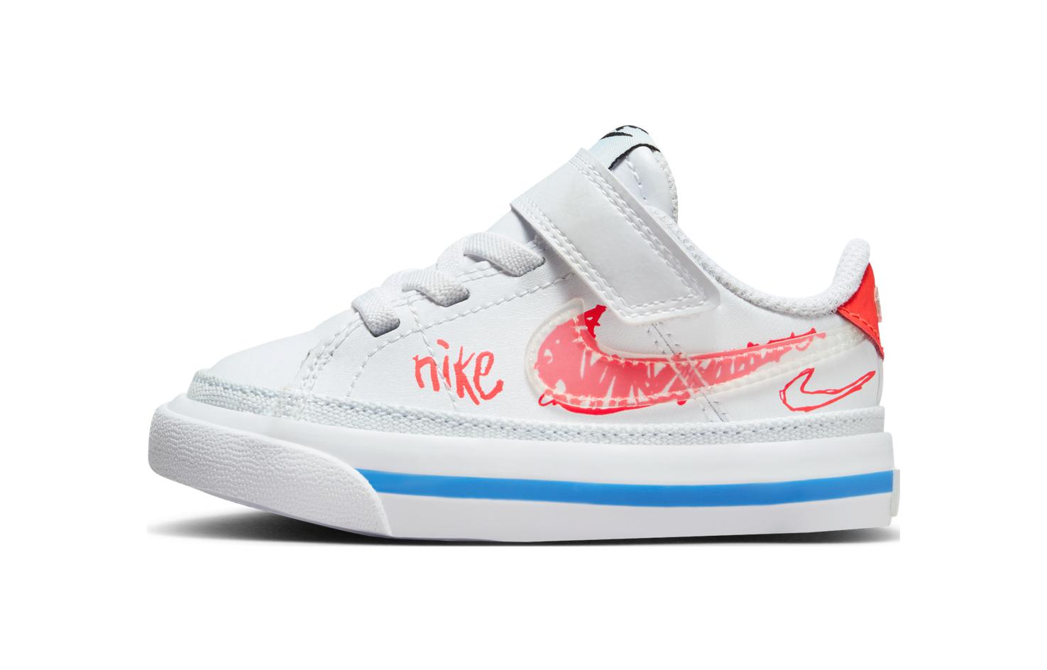 

Nike Court Legacy Abrasion Resistant Slip Resistant Low top Toddler Shoes White Red Infant And Toddler FB7781-100 27