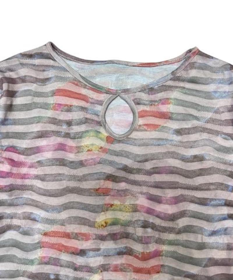 AZENDER Symbol Stripe T-Shirt Small