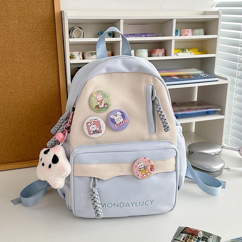 High-value schoolbag for girls, junior high school students, large-capacity backpack, dopamine soft girl travel backpack