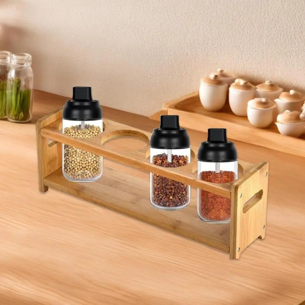 Anti-Slip Glass Oil Bottle Rack Multi-Compartment Kitchen Storage Shelf  Bar Counter