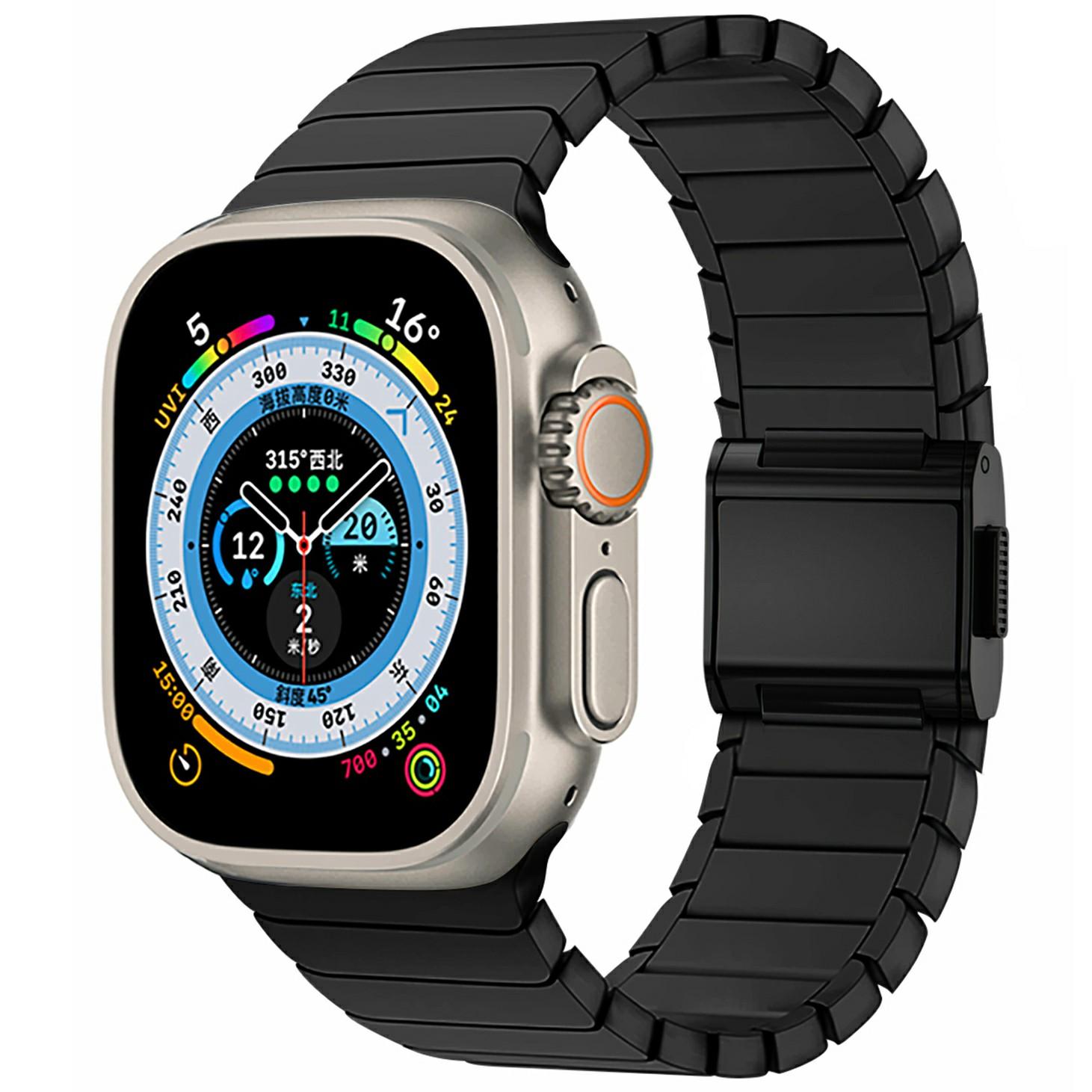 

Watch Band for Apple Watch Series 10 Ultra 9 8 7 SE 6 5 4 3 2 1 46mm 49mm 45mm 44mm 42mm Replacement Titanium Strap Dark Grey