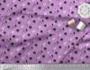 Soimoi Purple Japan Crepe Satin Fabric Black Sketch Floral Print Fabric by Metre 42 Inch