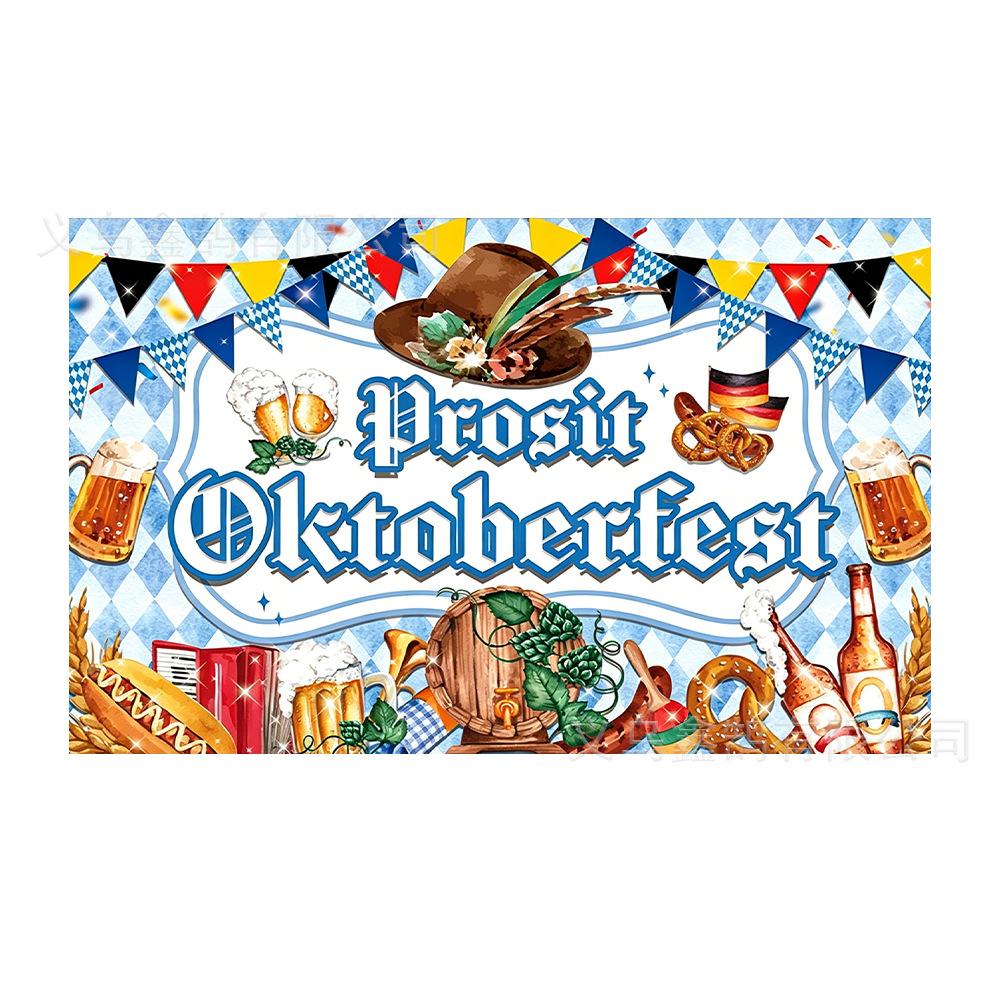 Oktoberfest München Bier Hintergrund Banner Gerstenmalz Muster Restaurant Party Kneipe Wanddekor Fotografie Kulisse 5x3FT