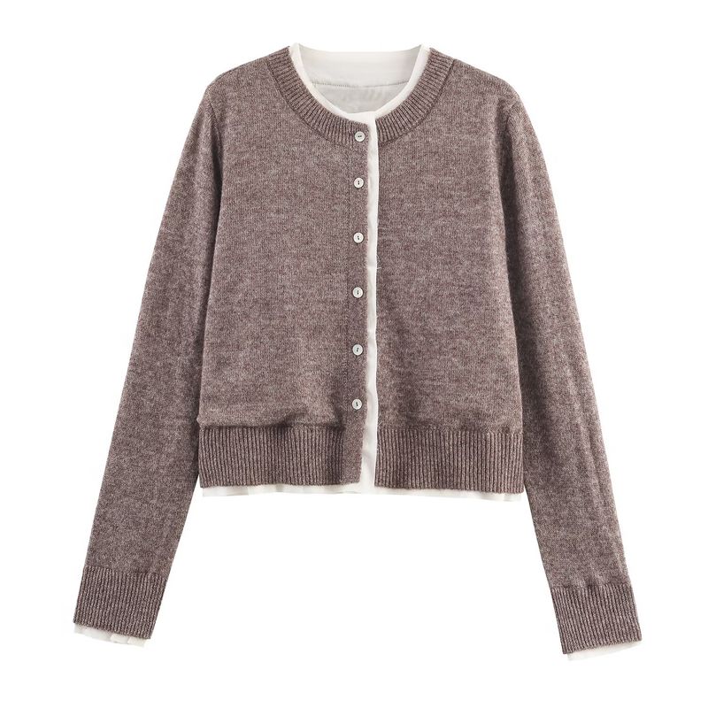 Kaslead New Women Clothes Western Style Versitile Fashion Contrast Color Knitted Outerwear 2142198 706