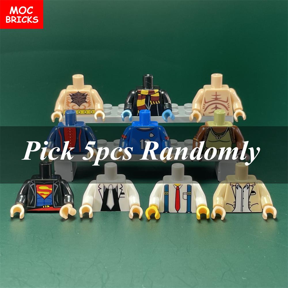 

Non-Toxic 5Pcs/Lot Moc Bricks Torso Suit Body Wear Muscles Sport Arms Hands Cloth Compatible With Other Assembles Particles Toys Gifts