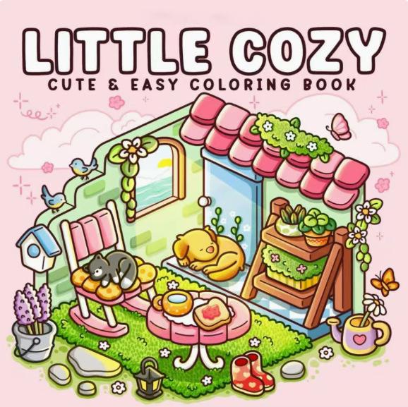 Children's Cartoon Coloring Book: Cute, Comfortable, Warm, Stress Relief, Simple Graffiti Drawing for Kids