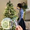 Remote Controlled Copper Wire Star Lights: Green Garland & Christmas Tree Decoration