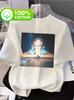 Cartoon Top Doll Print Tshirt Short Sleeved Round Neck Casual Top Suitable For Unisexs Wear In Spring And Summer