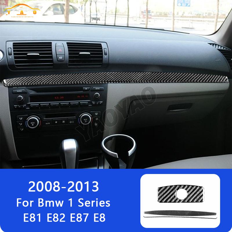 Carbon Fiber Glove Box Handle Co-Pilot Dashboard Panel Trim Strip Sticker For BMW E87 1 Series E87 E82 E88 2008-2013