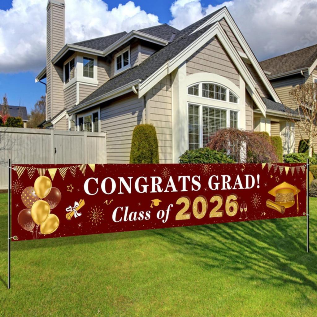 Fondo de Tela para Fiesta de Graduación Banderín Colgante Decoración Bandera de Foto de Fondo