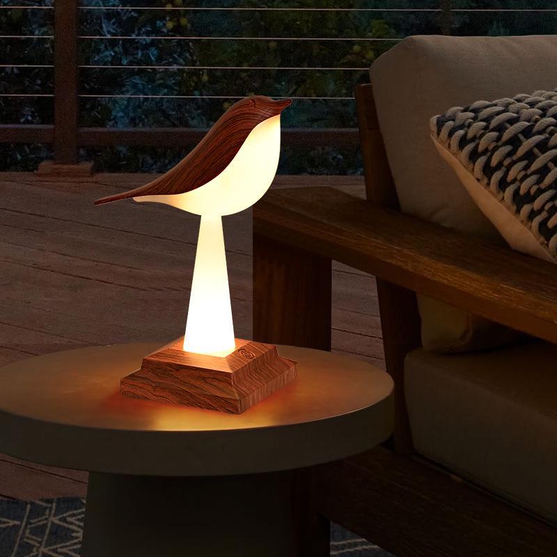 Net Celebrity Bird Aroma Desk Lamp: Creative Magpie Touch Rechargeable Decorative Night Light for Bedroom & Student Reading