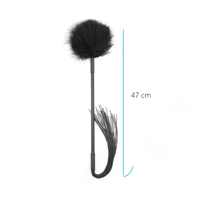 Flirt Tickle Erotic Feather with Fetish Punish Leather Spank Whip for Men Women Sex Blindfolded Stimulation Teasing Stick Toys