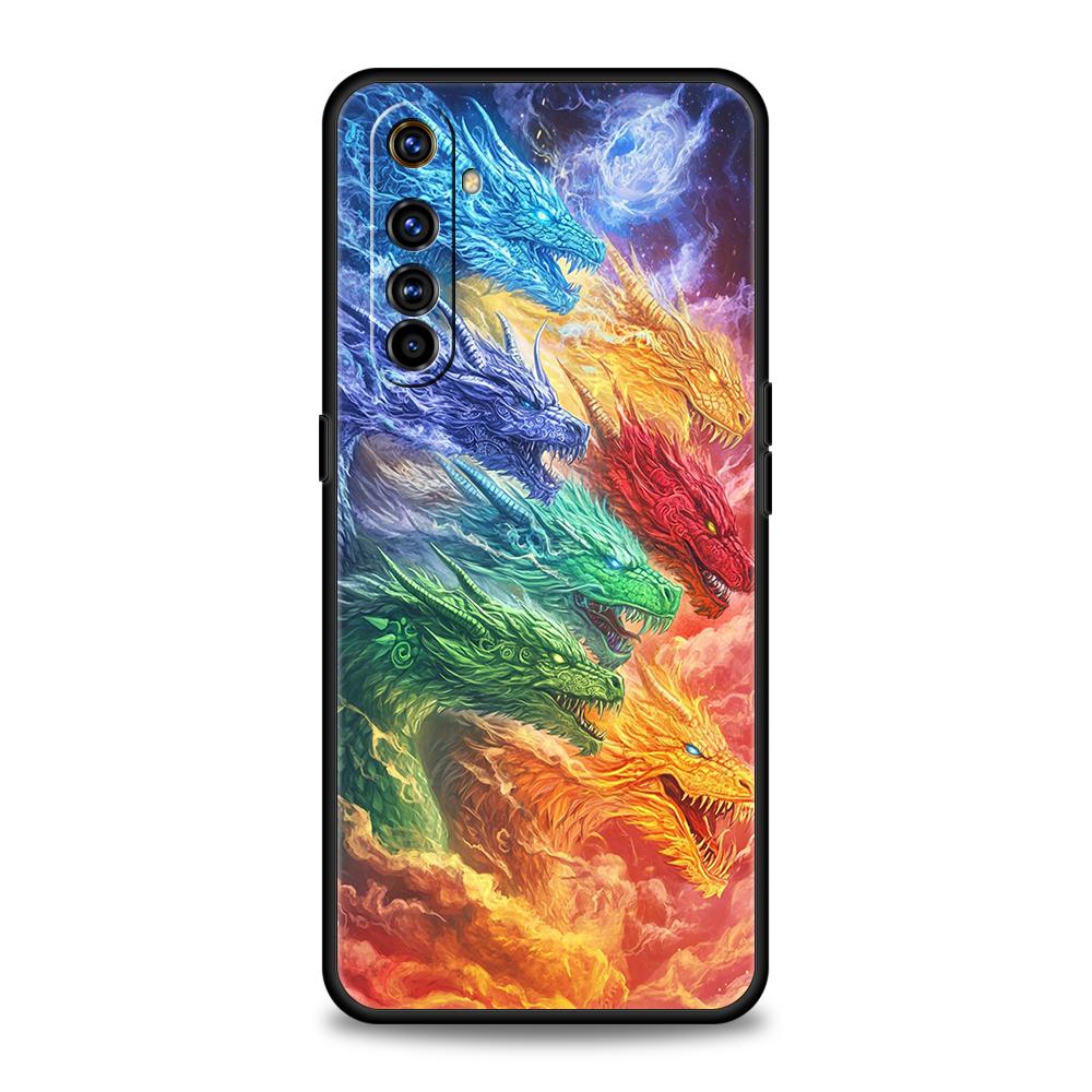 Illusory Color Chinese Dragon Soft TPU For Realme 12 11 10 9 Pro Plus GT2 GT3 GT5 7 8 Pro C21 C25 C35 Pro Shockproof Phone Case